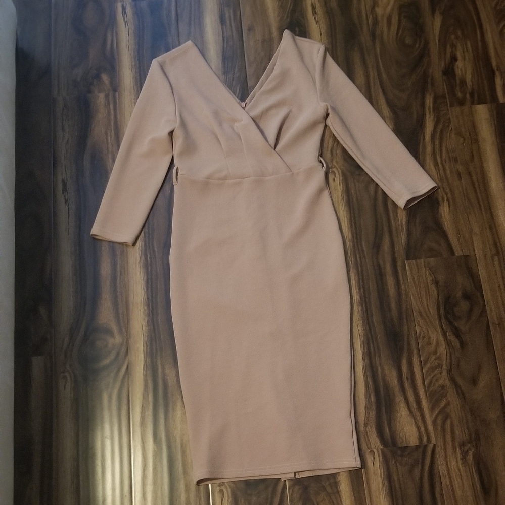 Pale Blush Pink midi neck